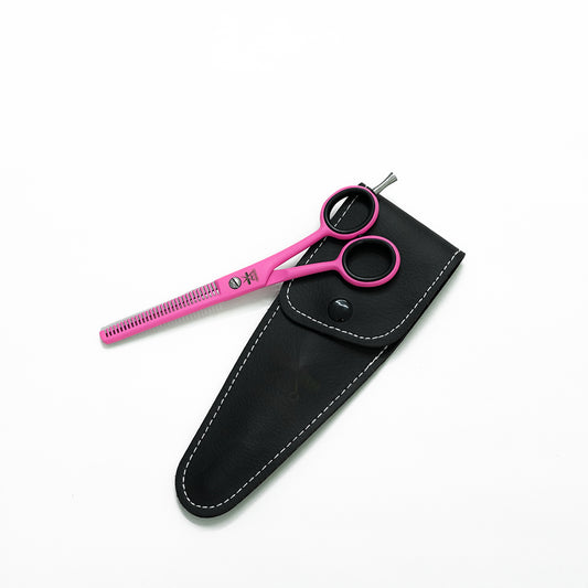 Premium Hair Thinning Scissor 6' With Finger Rest Matte Pink